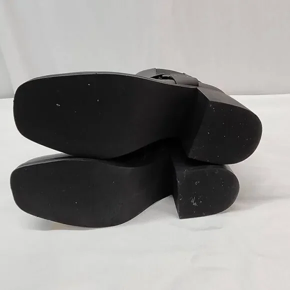 The Drop Size 8 Women's Stevens Chelsea Boots Vegan Leather Rocker Moto Combat - Picture 6 of 8